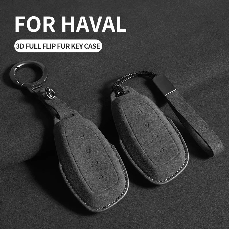 

Car Key Case Protector Cover For Great Wall Haval/Hover H6 Dargo M6 PLUS Cratos H9 JOLION F5 H2S F7 H7 Suede Car Key Keychain