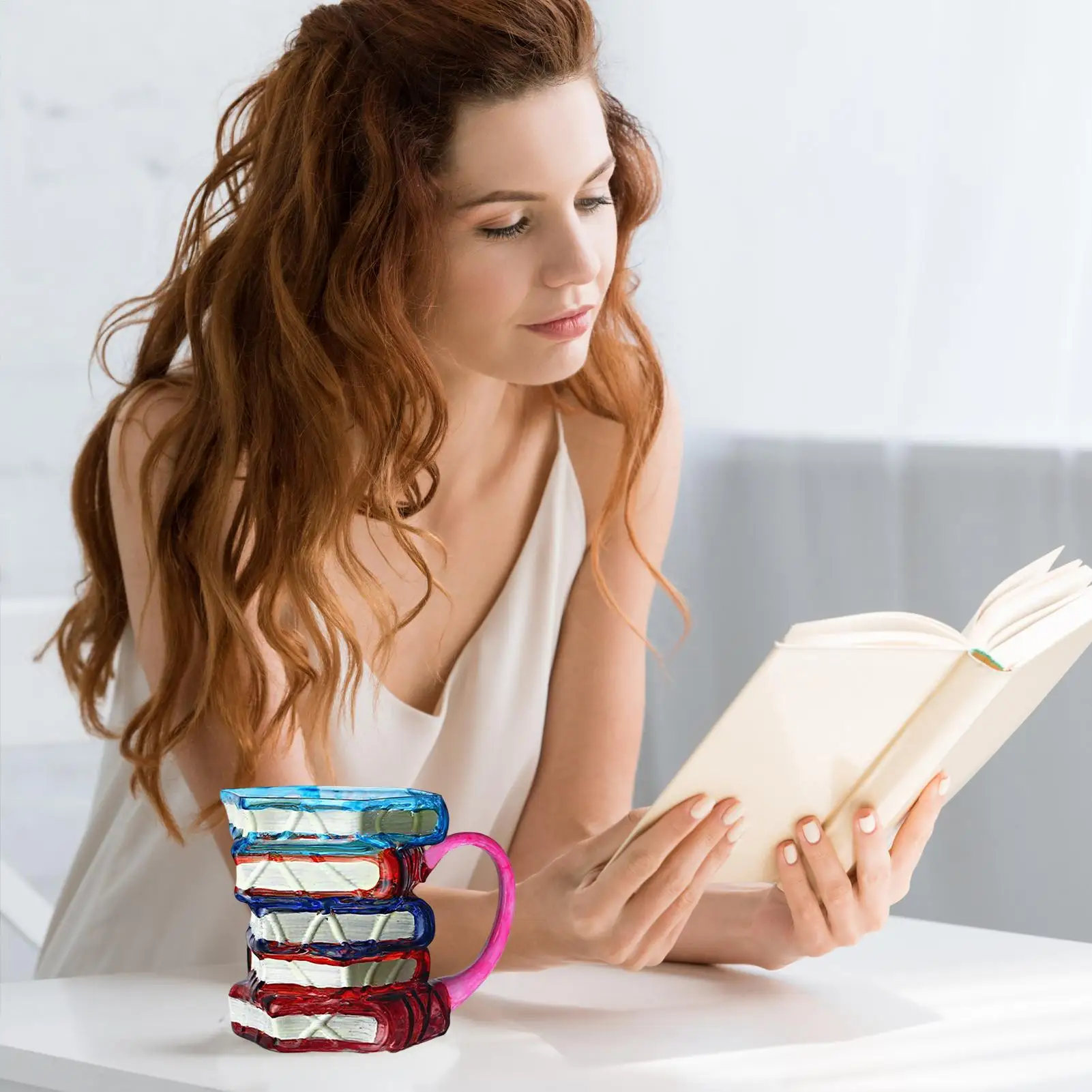 

Book Stacked Coffee Mug Glass Books Stack Coffee Cup Collection Cute Bookish Items Brews Holder For Writers Teachers Friends