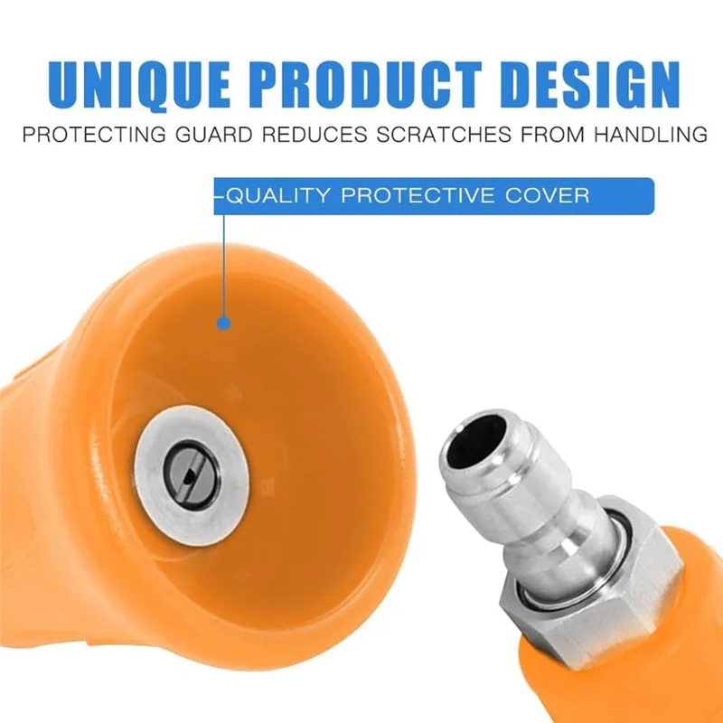1 Set Pressure Washer Nozzle Guard 5 Pressure Washing Tips 1/4In, Orifice 4.0 Pressure Washer Nozzle Guard