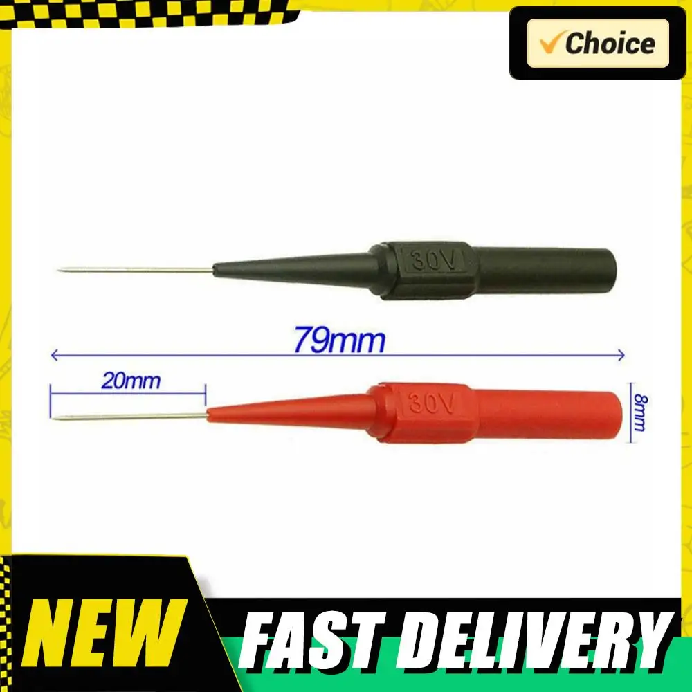 10 قطعة إبرة ثقب العزل غير المدمرة المتعدد اختبار مجسات جهاز قياس أحمر/أسود 30 فولت أداة السيارة ل الموز التوصيل