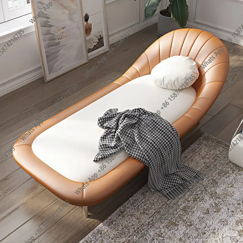 recliner modern simple curved single sofa bed small apartment living room lazy lunch break sitting and sleeping dual-purpose o