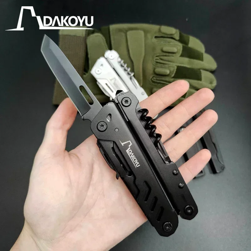 DAKOYU 18 in 1 Folding Multi-Functional Combination Tool Pliers Folding Scissors EDC Outdoor Tool Accessories