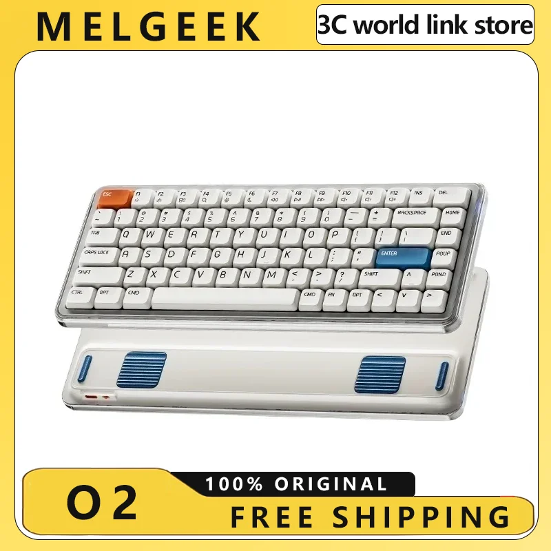 

MelGeek O2 Low Axis Mechanical Keyboard 3 Mode Wireless Bluetooth RGB Thin Portable Mac Simple and High Beauty Laptop Office