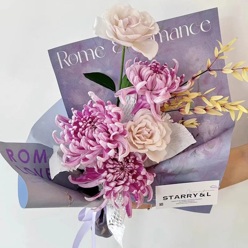 

35x50cm Oil Painting Style Packaging Paper Valentine's Day Bouquet Decoration Paper Birthday Party Finishing Materia 10pcs