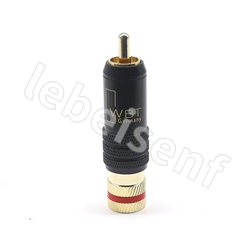 2pcs/1pairs WBT-0144 Hanging Thick Gold Black RCA Plug Black Lotus Plug/RCA Plug Assembly Type AV Audio and Video Plug