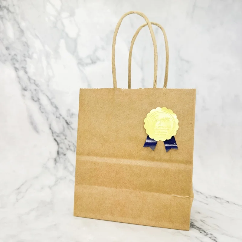 أكياس هدايا من ورق الكرافت البني أكياس تسوق بقالة قابلة لإعادة الاستخدام لتغليف الحلوى وحفلات الزفاف وأكياس صغيرة للبيع بالتجزئة للحفلات