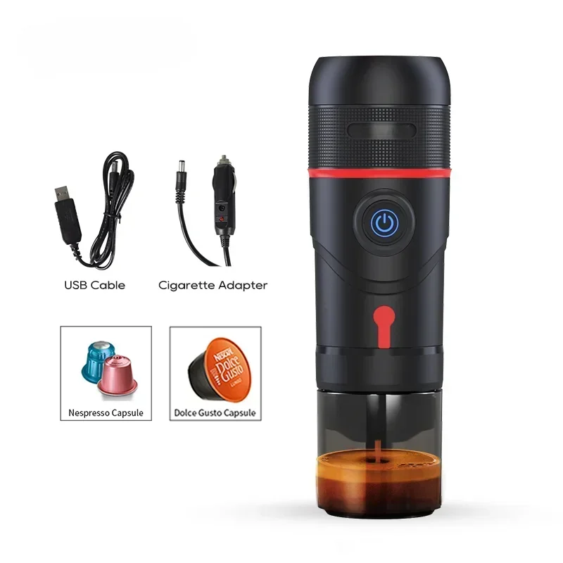 Portable Coffee Machine Mini Home Car Coffee Pot Electric Espresso Machine 12V Multifunctional Car Home Capsule Coffee Machine