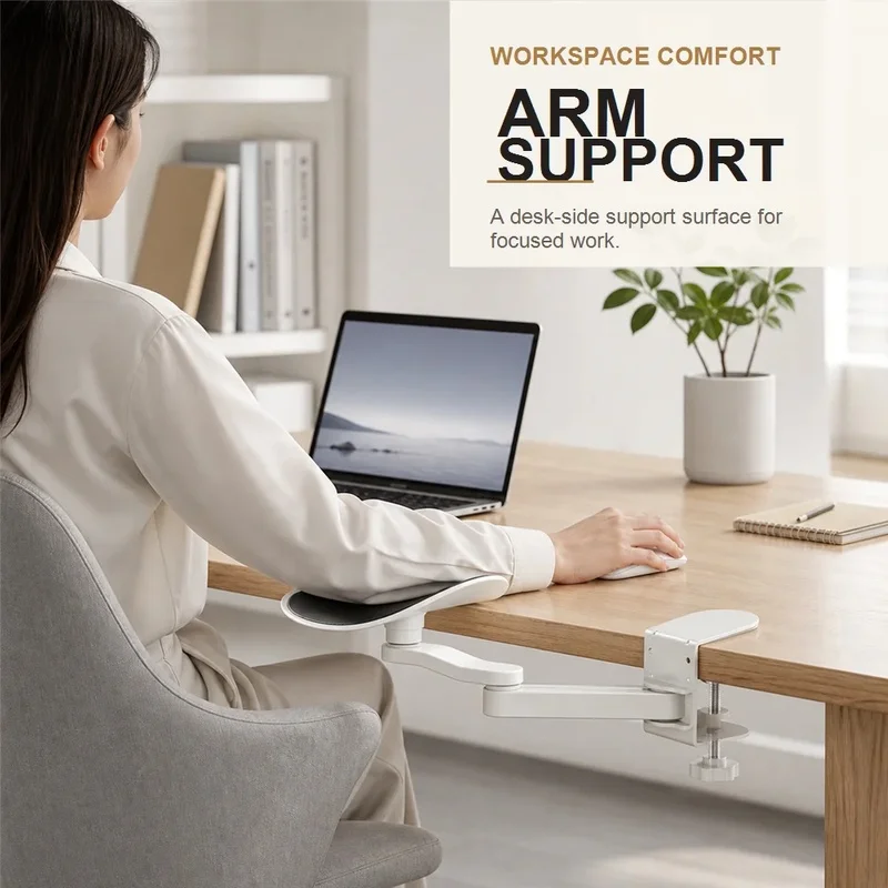 Ergonomic Desktop Arm Rest Bracket Elbow Support Pad Wrist Guard Extension Board for Laptop Computer Desk Home Office Workstatio