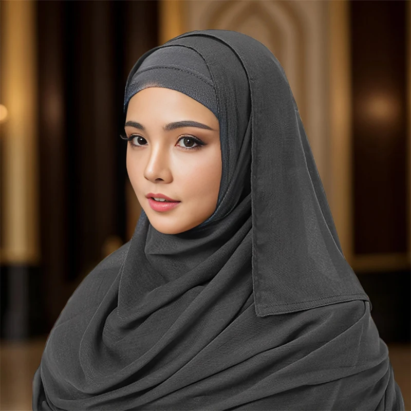 1 Set Viscose Vrouw Hijab Bijpassende Kleur Jersey Pet Effen Katoen Modale Moslim Vrouwen Sjaal Zachte Sjaal Rayon Katoenen Tulband