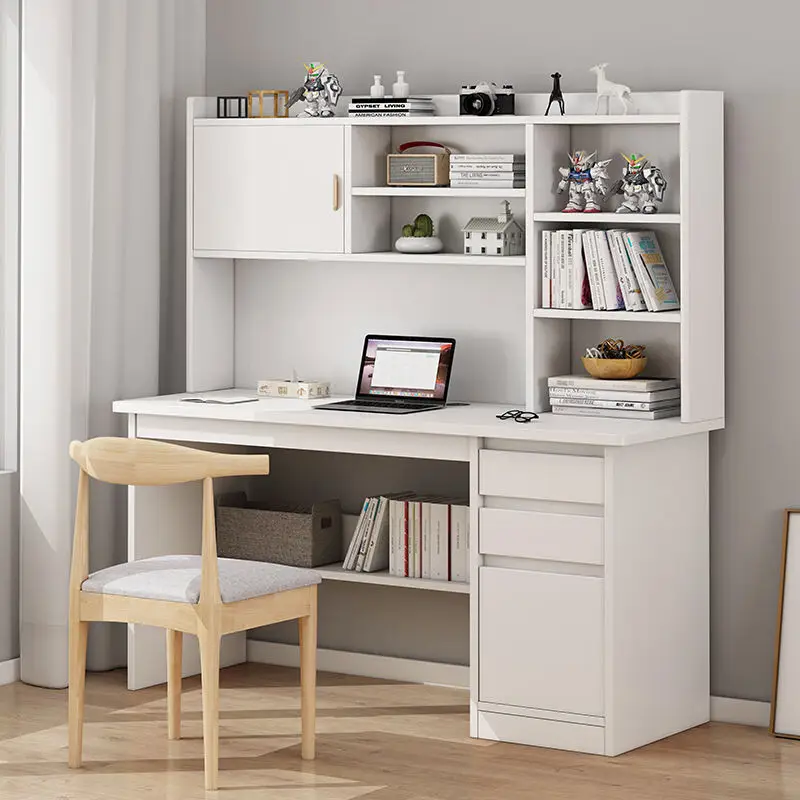 A set of household desktop chairs with desks, study cabinets, and integrated chairs for students