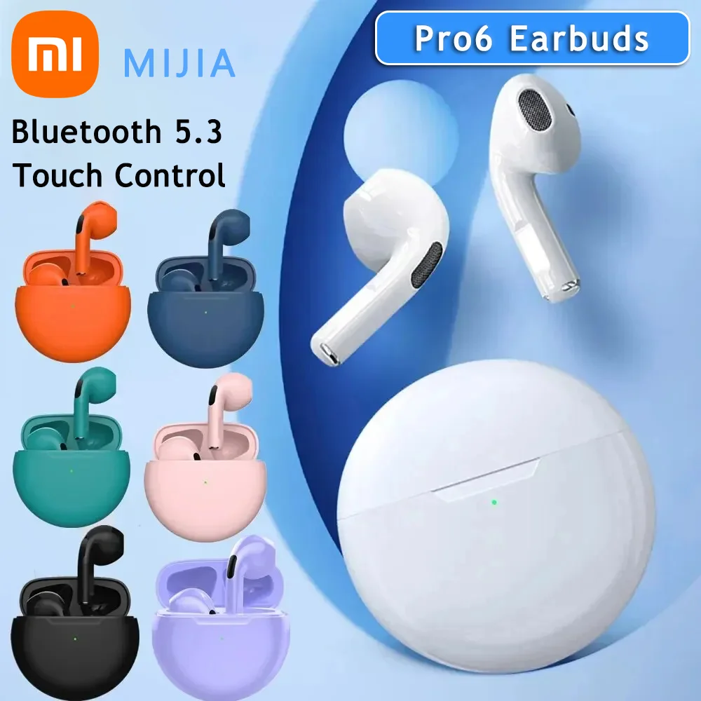 Xiaomi MIJIA Pro6 True Wireless Headphone Bluetooth 5.3 Earphones TWS Gaming Stereo Noise Reduction Heavy Bass In-ear Earbuds