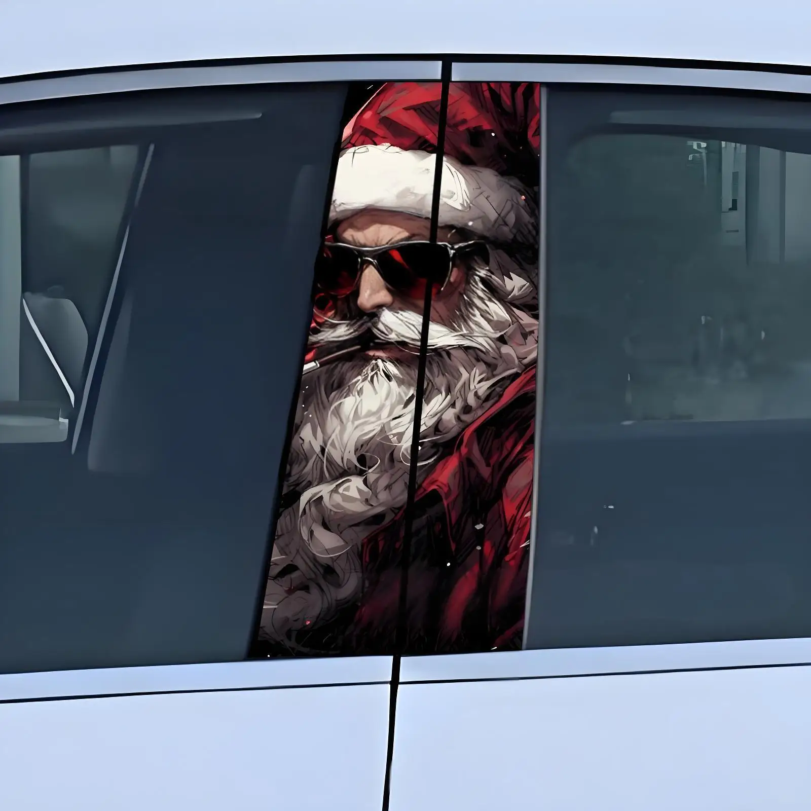 

1Pair New Santa Claus Car Sticker Car B-pillar Waterproof Personalized Sticker Car Door Pillar Vinyl Sticker by 9.84* 19.69inch