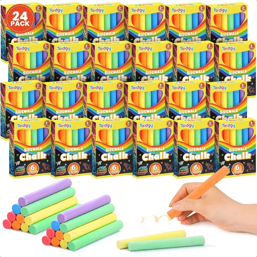 

288 Count Mini Chalk Set for 24 Boxes Nontoxic Sidewalk Chalk Bulk for Sidewalk Chalks Party Favors for Boys and Girls Art Clas