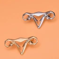 Catuin Uterus Obstetrics Geometric Brooch Pins Metal Lapel Lanyard Backpack Badge Jewelry Gift for Obstetrician Doctor Nurse