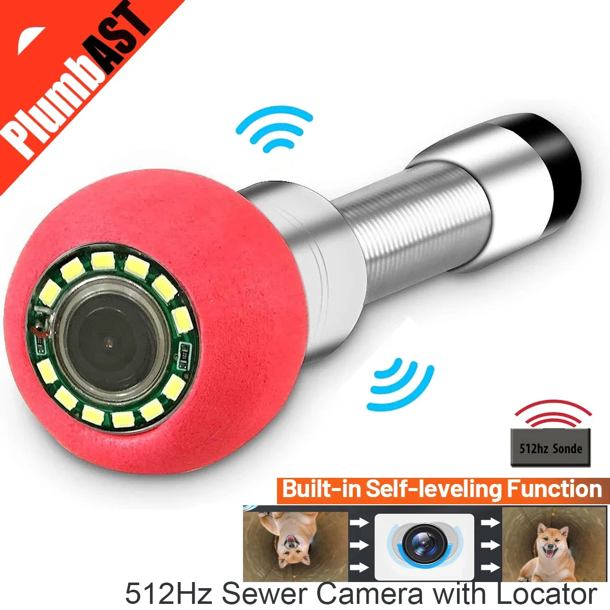 Original  006G 512Hz Sonde Transmitter Self Leveling, 22-23mm IP68 Waterproof Sewer Camera Head Replacement Locator Head