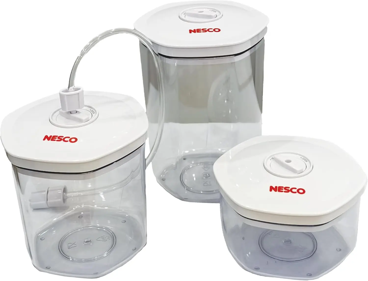 

3-Piece Vacuum Canister Set, BPA-Free Food Storage Containers with Lids for Marinating and Meal Prep