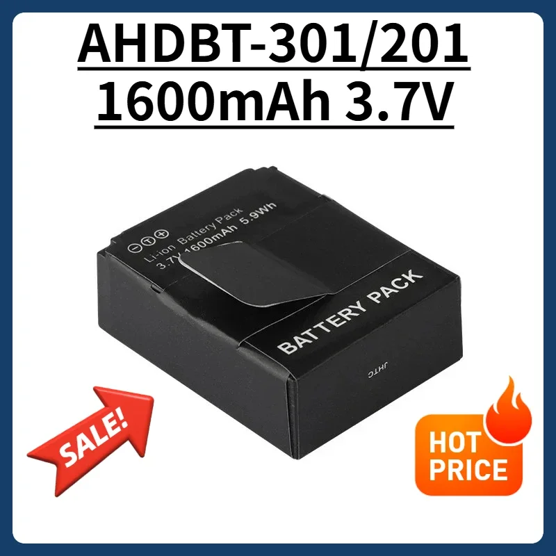 1-20PCS Original Rechargeable Batteries AHDBT301/201 Battery 1600mAh 3.7V for GoPro Hero3 Go Pro Hero 3 3+ Action Camera Battery