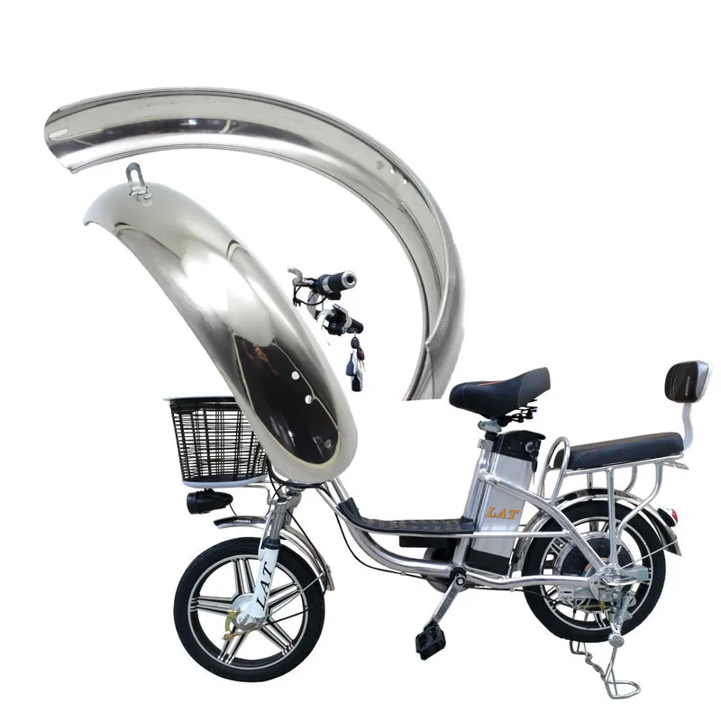 16 inch 16x2.5 E-Bike Electric Bike Mudguard Fender Stainless Steel Folding Bike Wings Front Rear Mud Guard Bike Parts