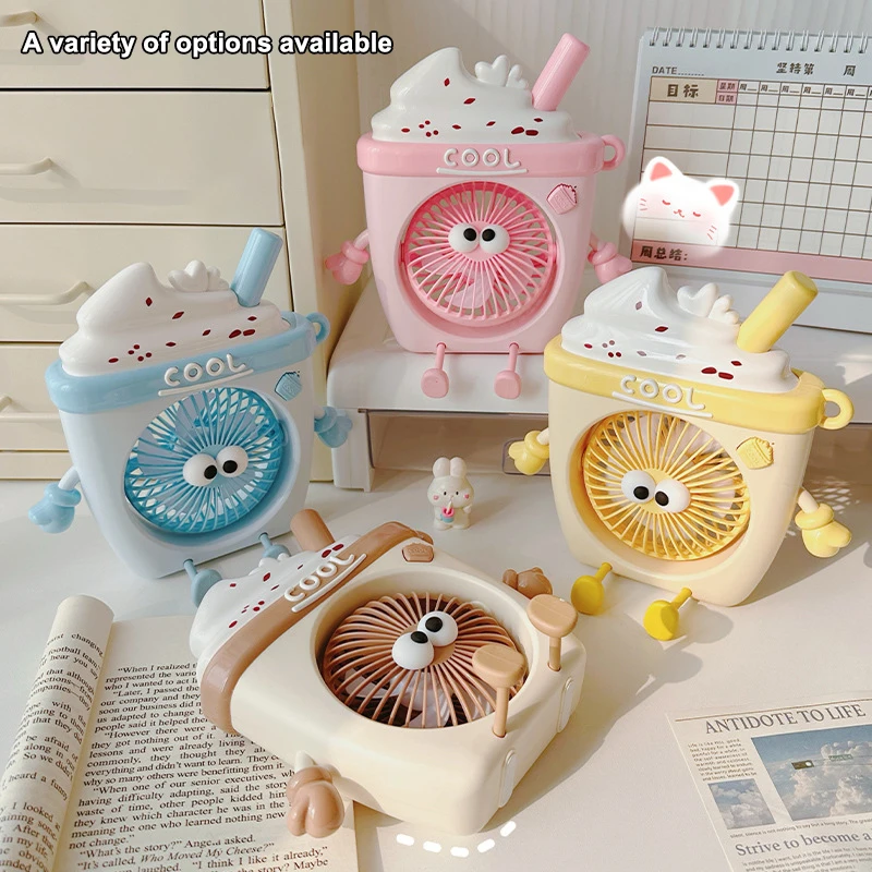 لعبة طعام مبتكرة، بطاطس برجر، مروحة صغيرة، شحن USB، محمولة بثلاث سرعات، مروحة سطح المكتب، هدية صيفية #4