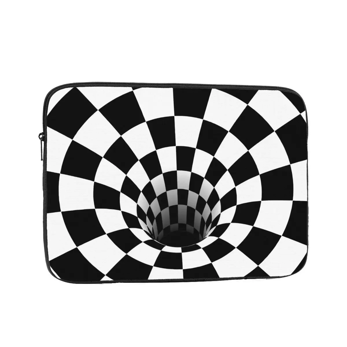 Laptop Notebook Sleeve Cover Bag Optical Illusion Black Hole Checkerboard Computer Liner Sleeve  Shockproof Case Bag