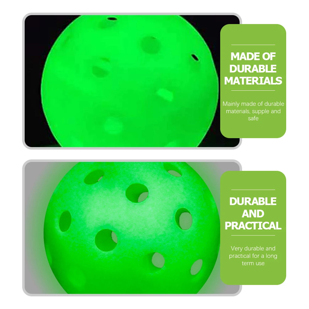 

6 Pcs Luminous Ball Glow The Dark Balls Sports Supplies Plastic Hole Convenient Indoor Compact Daily Use
