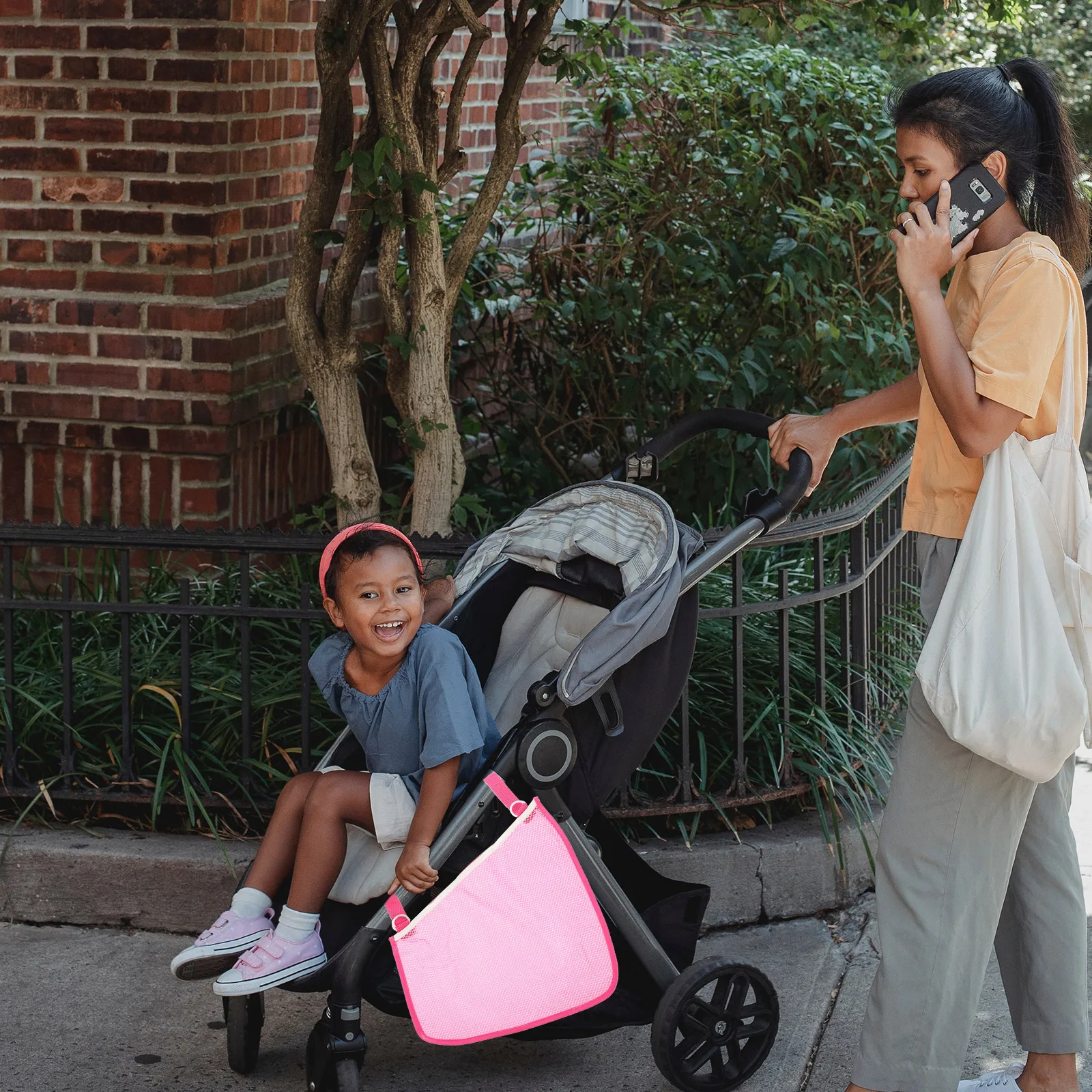 

2 Pcs Baby Stroller Hanging Bags Waterproof Oxford Cloth Storage Side Sling Mesh Pouches Portable Diaper Organizer For Trolley