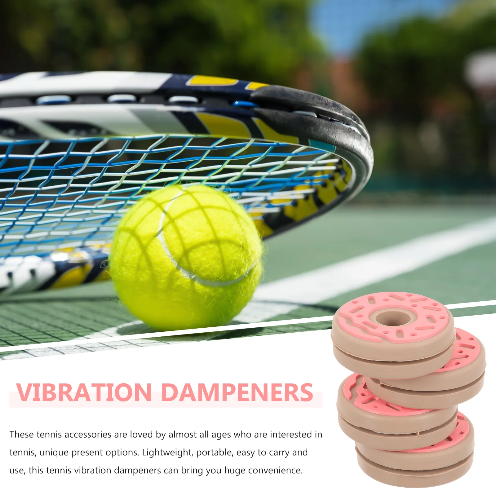 

4Pcs Tennis Racket Dampeners Vibration Absorbers Portable Lightweight Professional Accessory Tennis Dampener Vibration Dampener
