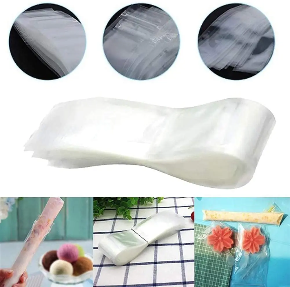 100Pcs Large Freeze Pop Bgas Disposable Ice Pop Mold Bag 5.5x28cm Popsicle Bags with Silicone Funnel for Smoothies Yogurt Sticks