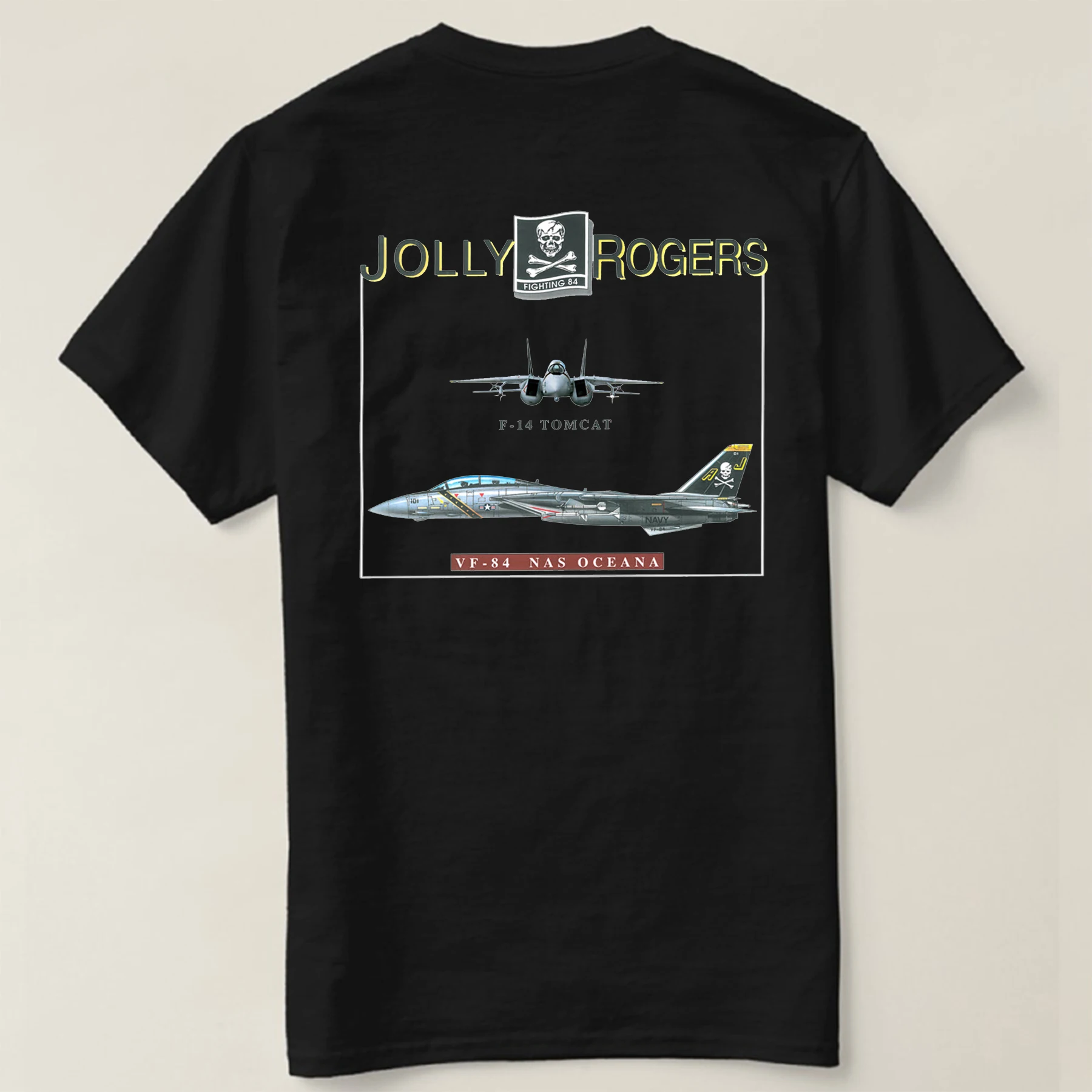 Naval VF-84 Jolly Rogers Squadron F-14 Tomcat T-Shirt Short Sleeve Casual 100% Cotton O-Neck Summer Mens T-shirt