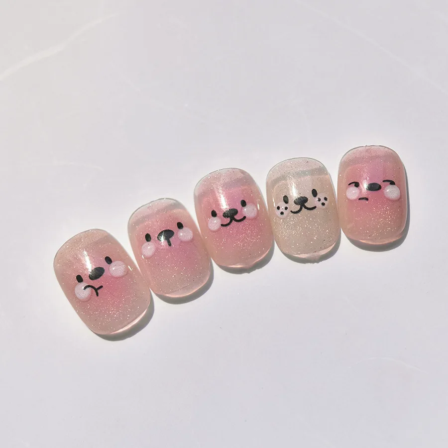 1pcs Cute Otter Expression Transparent Jelly Nail Art Stickers Lovely Kawaii Otter Nail Design Decorative Decal DIY Accessories