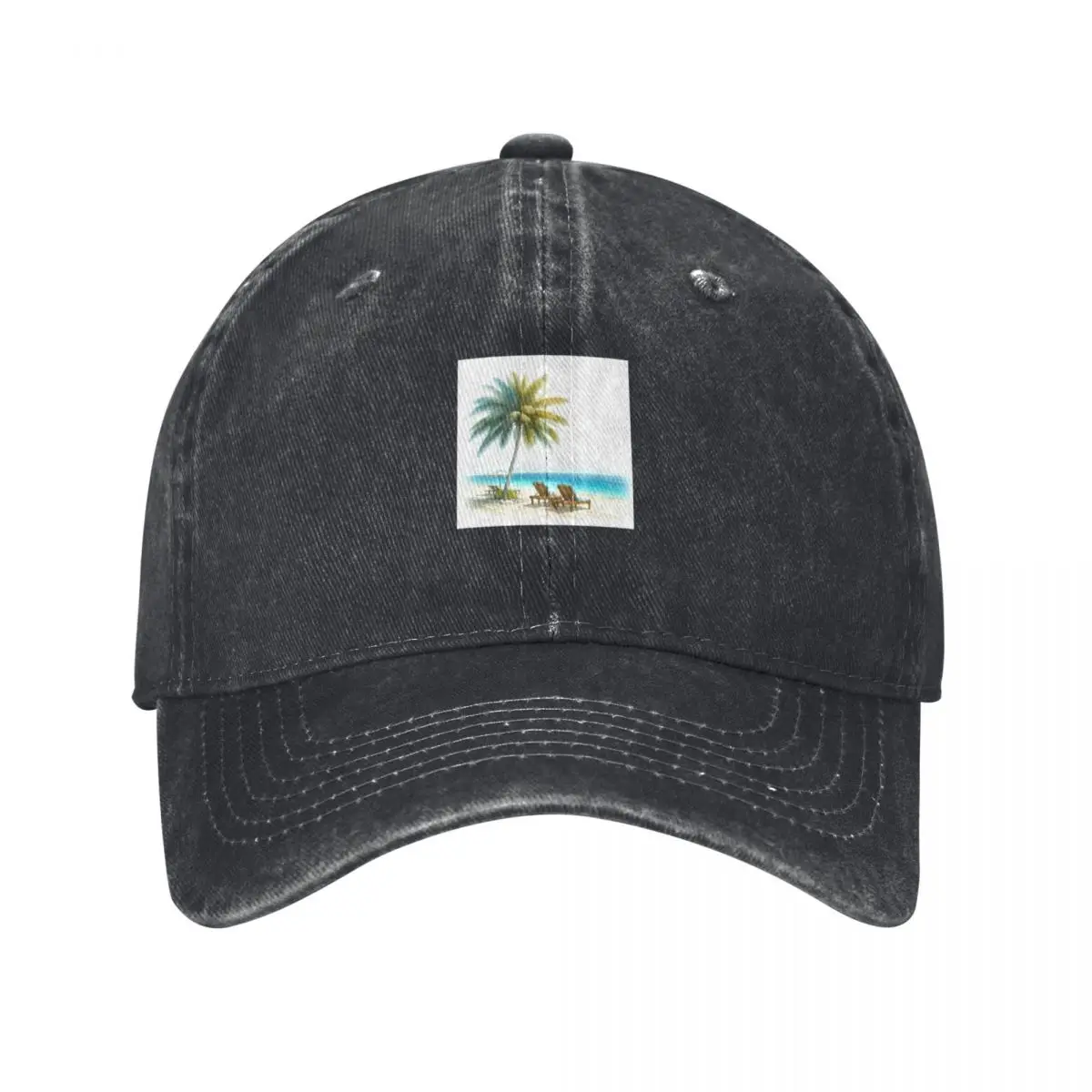 

A quiet beach. Baseball Cap Big Size Hat Snap Back Hat Women Men's