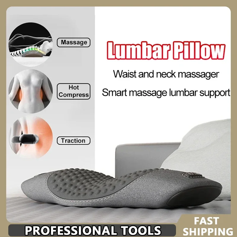 

Waist Pillow Back Massage Protection Pad Massage Lying Flat Waist Relief Waist Support Heating Vibrating Back Massager
