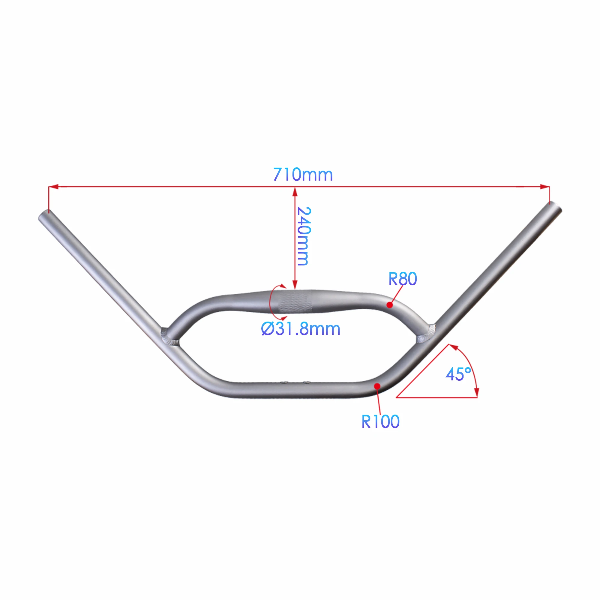 Funsea Bike Handlebar Mtb Fatbike Trekking Bicycle Bar for Gravel Fix Loop Bars Big Fit Mobile Phone Support Zeus