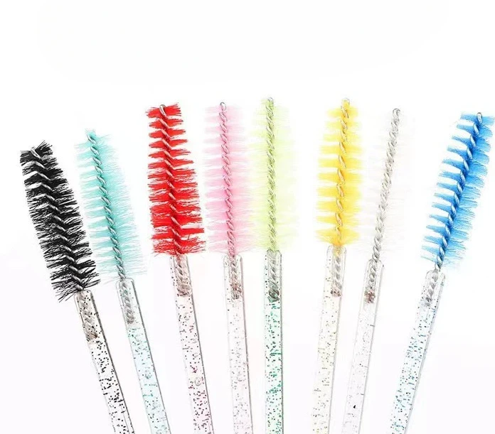 50 Pz/bottiglia Usa E Getta Estensione Ciglia Mascara Bacchetta Glitter Micro Spazzole Per Ciglia Spoolie Con Contenitore Contenitore Commercio All'ingrosso