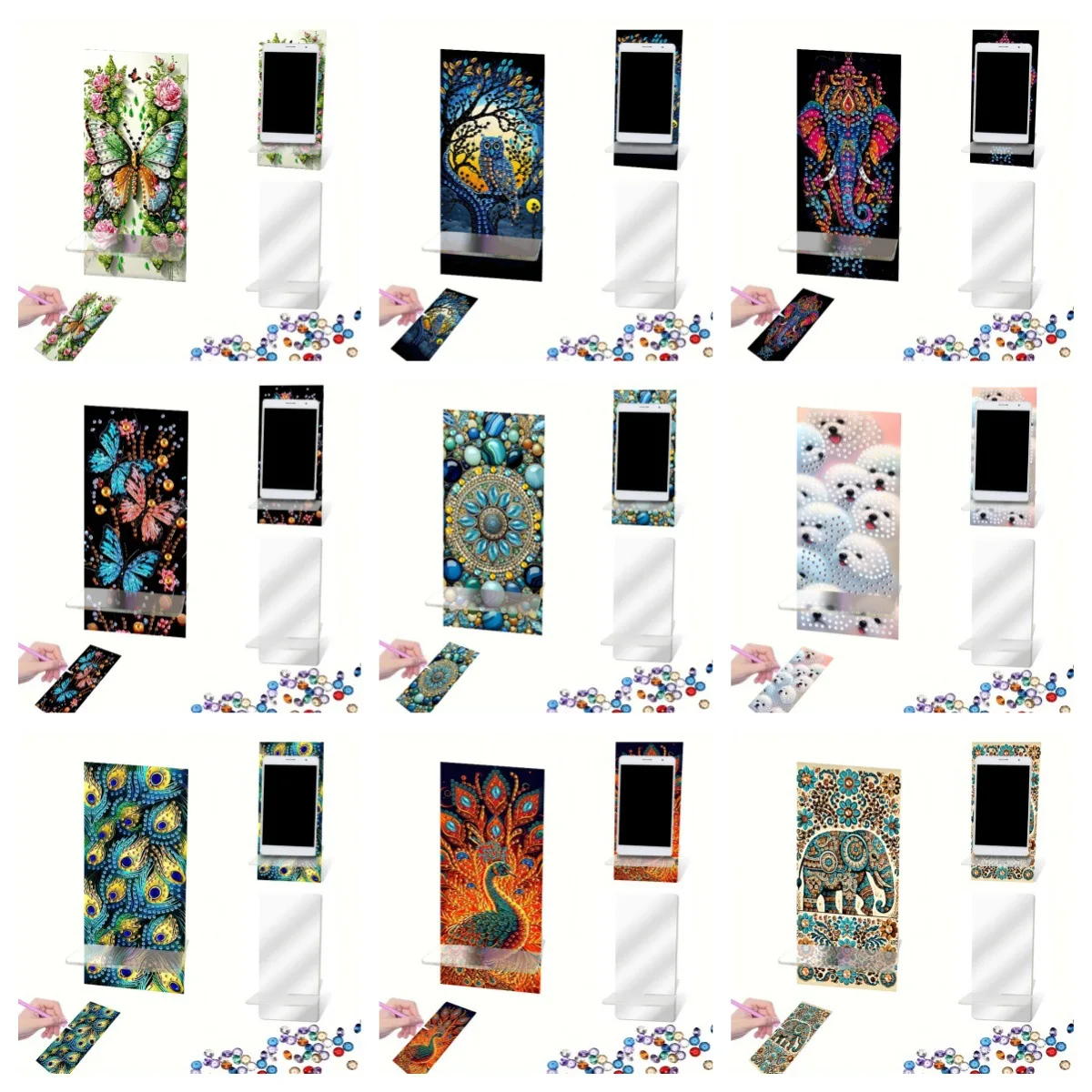 

Acrylic Diamond Painting Phone Stand Animal Style Single Piece