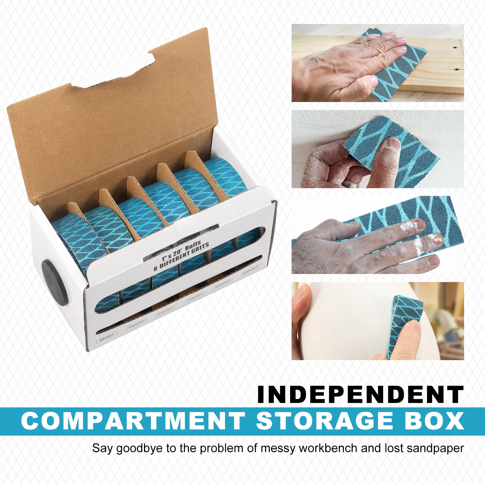 5/6 لفة قماش الصنفرة 1 بوصة × 20 لفات ورق الصنفرة تشكيلة 80 150 240 320 400 600 أحزمة الصنفرة للمعادن النجارة P