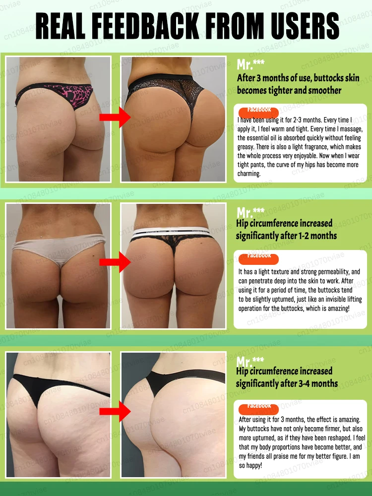 Natural Buttock Enhancement Oil: Essential for Tight & Curvy Hips