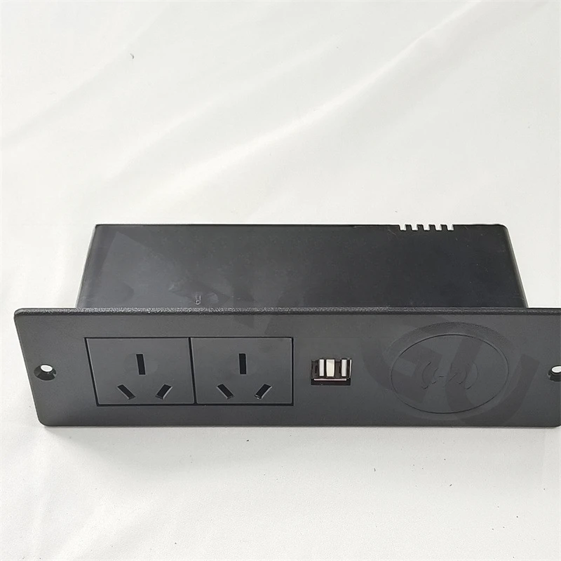 Imagem -05 - Mesa au Escondida Sockets Elétrica Escondido Soquete Desktop Preto Soquete Desktop Tomadas de Carga sem Fio 12w ac 110250v 3500w 13a