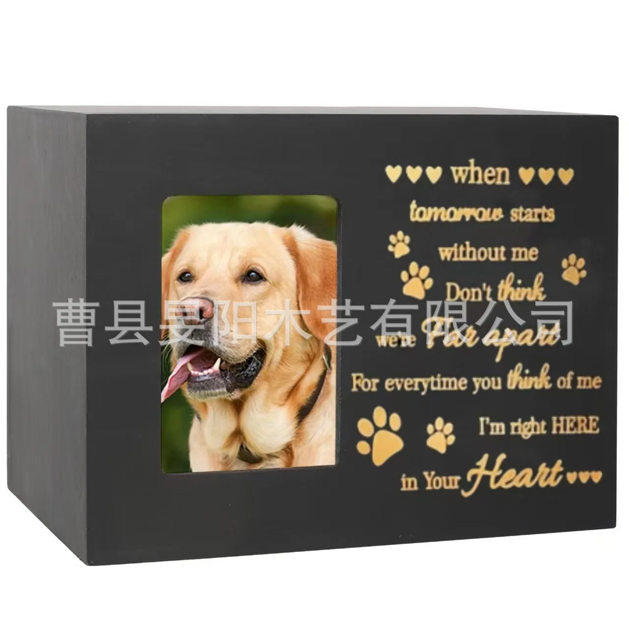 

Black Tree of Life Wooden Pet Urn Box with Photo Frame Pet Funeral Ashes Storage Box Pet Memorial Box