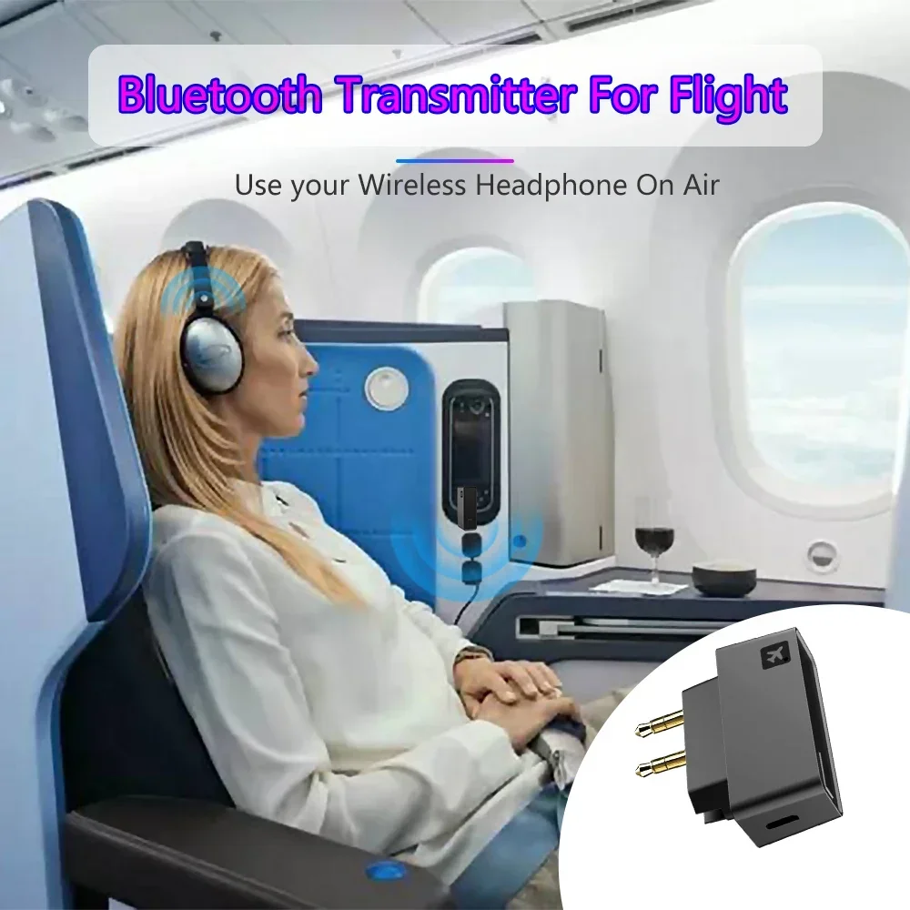 Bluetooth 5.0 Airplane Airline Flight Adapter Transmitter For Apple Air Pods Airpods 2 3 Pro Max Bluetooth Earbuds Headphones