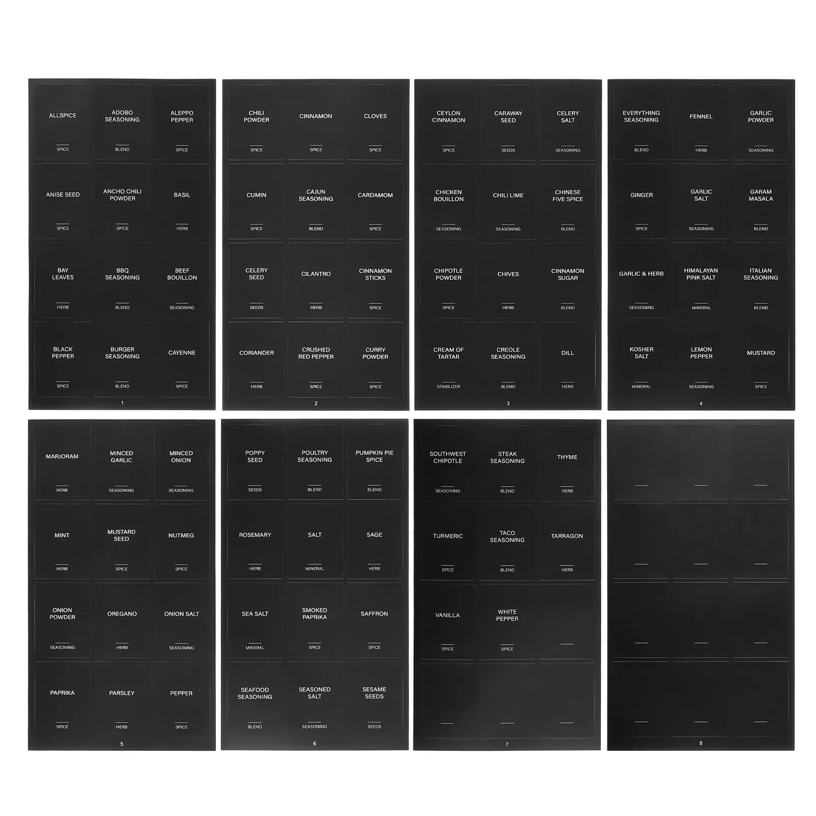 

32Pcs Waterproof Rectangle Self-Adhesive Spice Jar Labels Stickers for Kitchen Pantry Food Containers Self-Adhesive Stickers