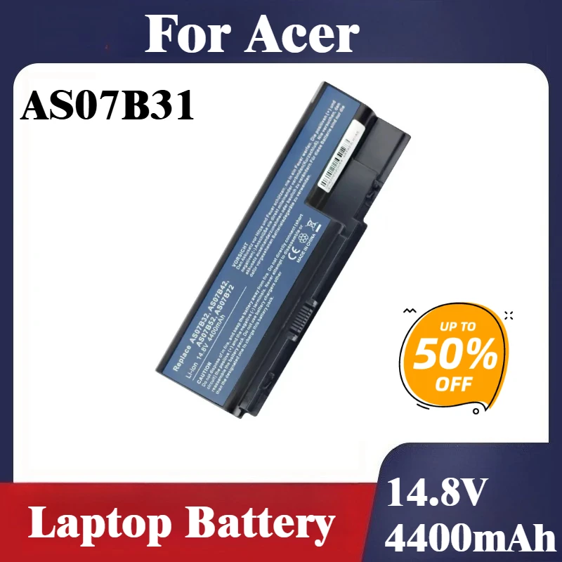 

For Acer Aspire 7738G 7740G 8730 8730G 7738 7740 8920 8930 8930G 8730Z 8730ZG 8920G Battery AS07B31 14.8V 4400mAh