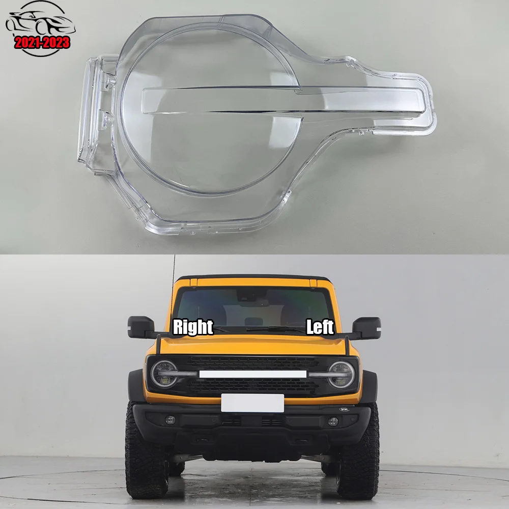 For Ford Bronco 2021 2022 2023 Headlight Cover Headlamp Shell Mask Transparent Lampshdade Lens Plexiglass Auto Replacement Parts