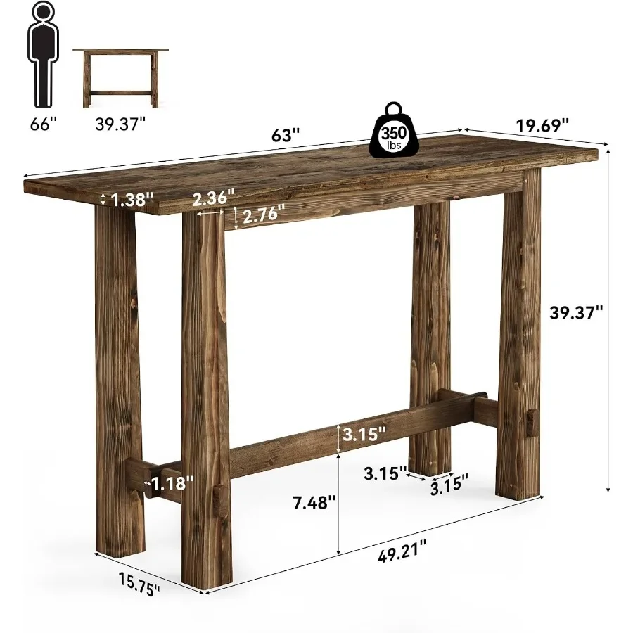 Solid Wood Bar Table, 63
