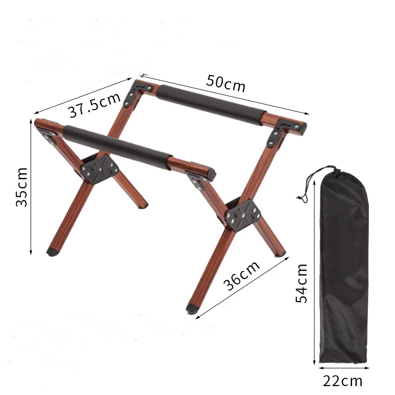 Outdoor Wood Grain Ice Bucket Rack Camping Picnic Water Bucket Ice Bucket Rack Refrigerator Rack