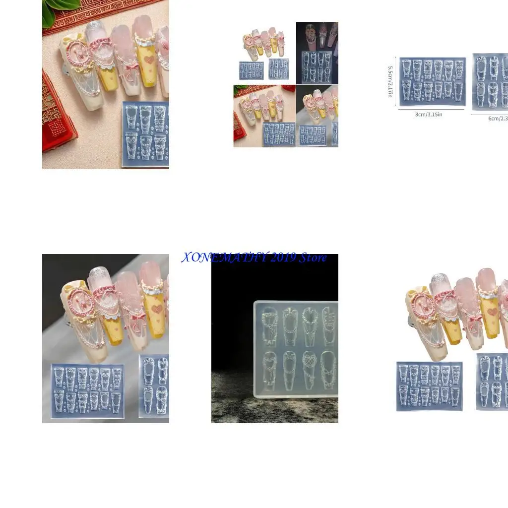 

F42F Cream Lace Theme Decorative Mold Silicone Texture for Various Types