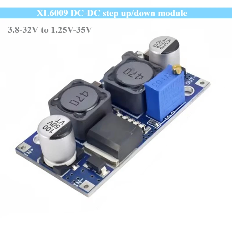 Xl6009 DC-DC módulo step up/down entrada ampla tensão adequado para painéis solares 400khz 3.8-32v a 1.25v-35v conversor expandir diy