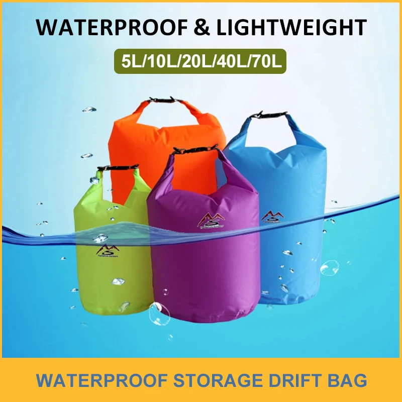 Waterproof Storage Drift Bag 5L10L20L40L70L High Capacity Waterproof Dry Bag Sack For Boating Fishing Rafting Trekking Swimming