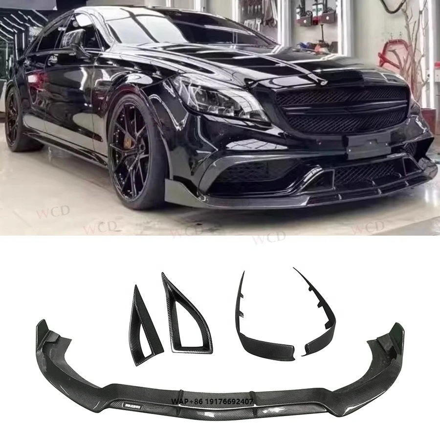 

B Style Carbon Fiber Bodykit forMercedes Benz CLS-Class W218 CLS63 2016-2018 Front Bumper Lip Air Intake Vent Canard Body Kit