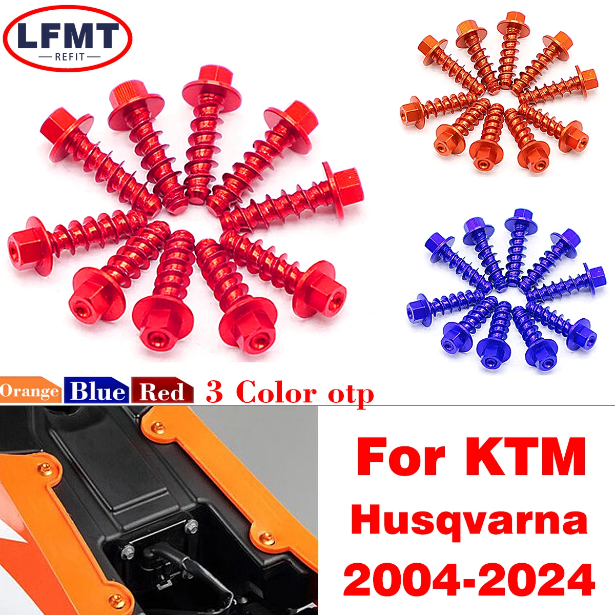 

10Pcs Dirt Bikes Self Tapping Screw Bolt Kit For KTM SX SXF XC XCF XCW EXC EXCF TPI Six Days TE FE TC FC TX 125-530cc 2004-2024